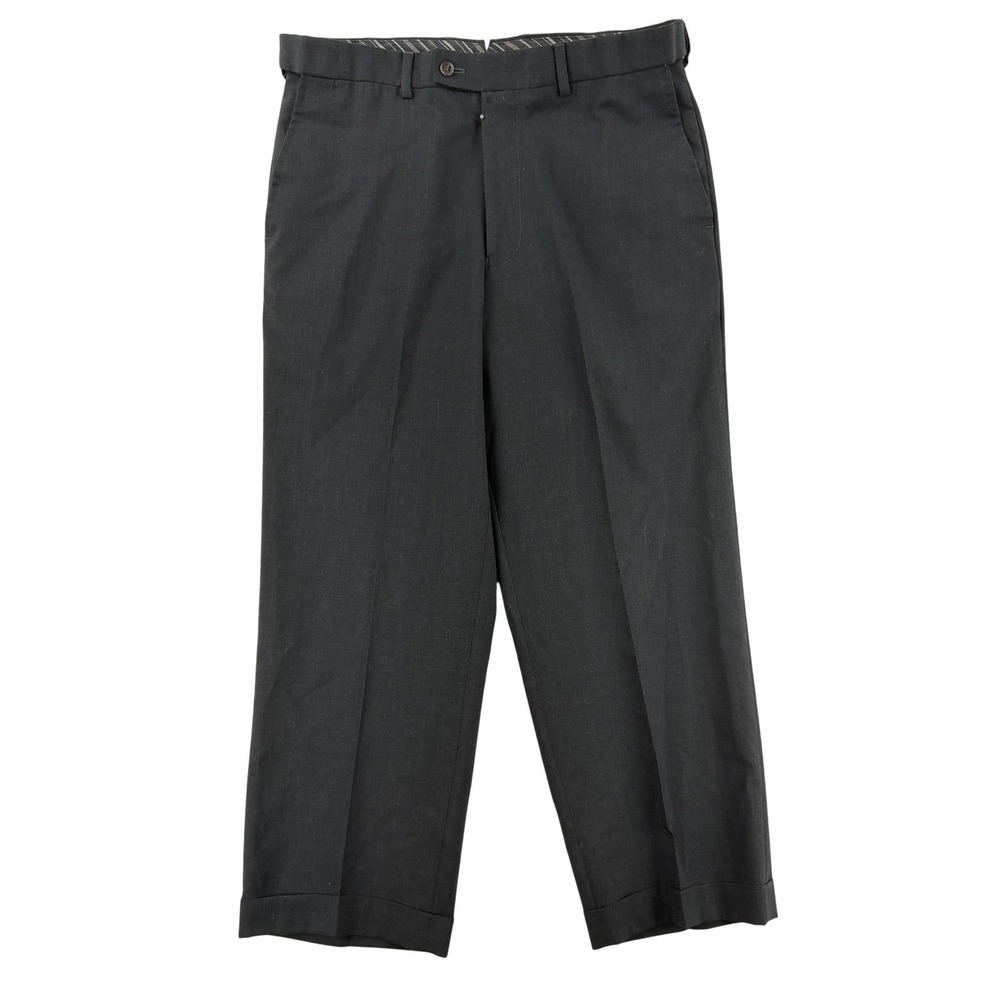 Louis Raphael Luxe Dress Pants Mens 32x32 (32x26) Gray Classic Fit Wool